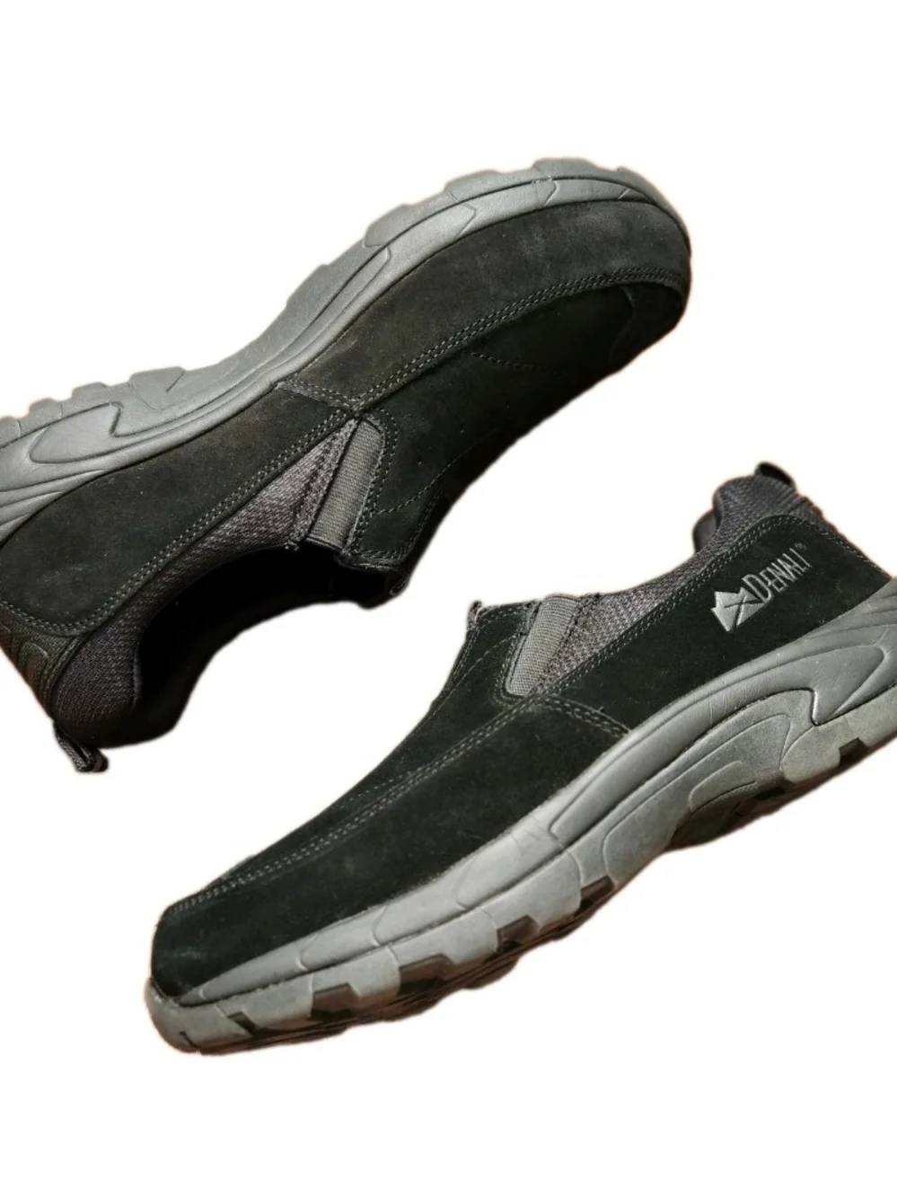 Denali Black Leather Suede Slip-On Shoes Size US 12 | UK 11 Men's Hiking Comfort